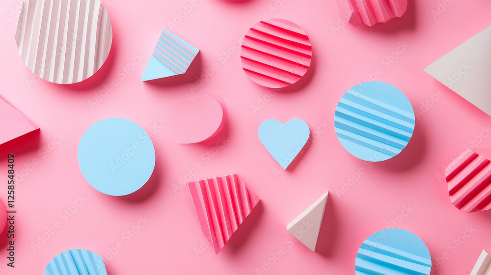 Poster white glued stickers or crumpled paper patches mockup. blank shrunken labels of different shapes rou
