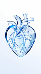 Naklejka premium Heart model on white background. Possible use medical illustration or health product promotion