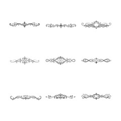 Obraz premium Handcrafted ornamental underlines for graphic designers