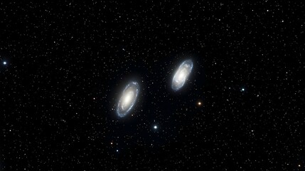 Two Spiral Galaxies in a Dark Starfield