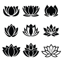 Aesthetic Lotus Flower Silhouette Collection