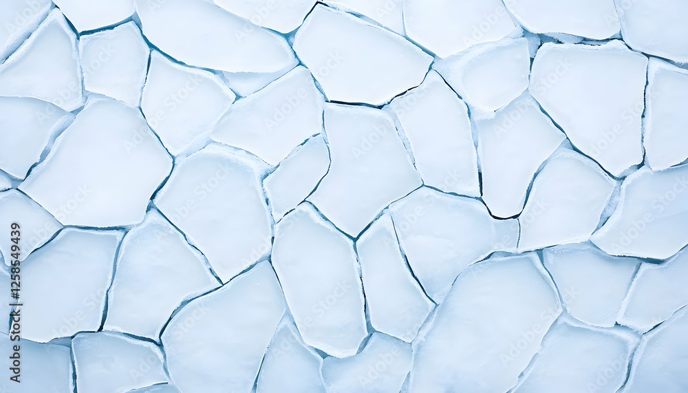 Poster ice shards forming a frozen pattern. background is a simple texture. use abstract visuals
