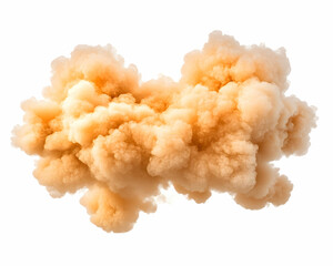 Isolated orange cloud on a white background for environmental or abstract use