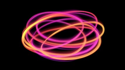 Radiant Glowing Orbs, A Dynamic Display of Luminous Spherical Paths