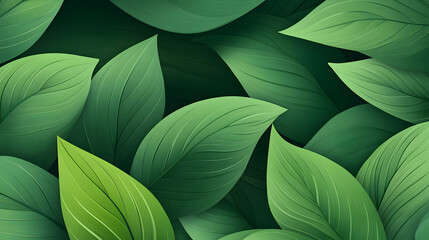 Lush leaf pattern design. Green leaves background. For wallpaper or design elements