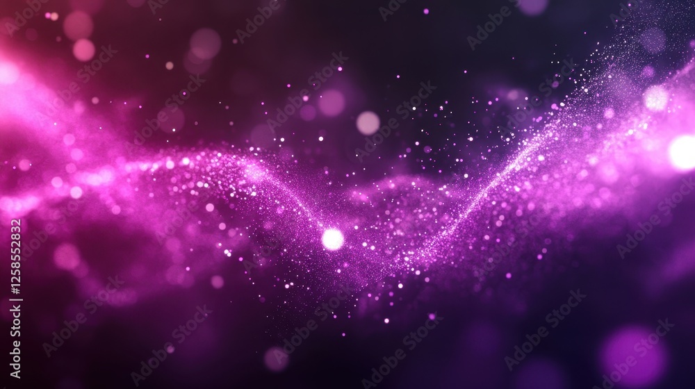 Poster radiant violet particle stream, an ethereal abstract background design