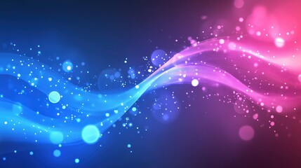 Obraz premium Radiant Wave of Light, Blue and Pink Gradient with Sparkling Effects
