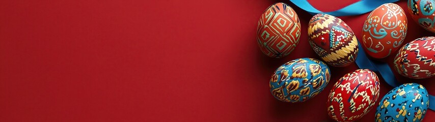 Easter posters or design flyers, Card, Banner with colorful eggs and golden eggs spring flowers eggs in the nest on  background.

