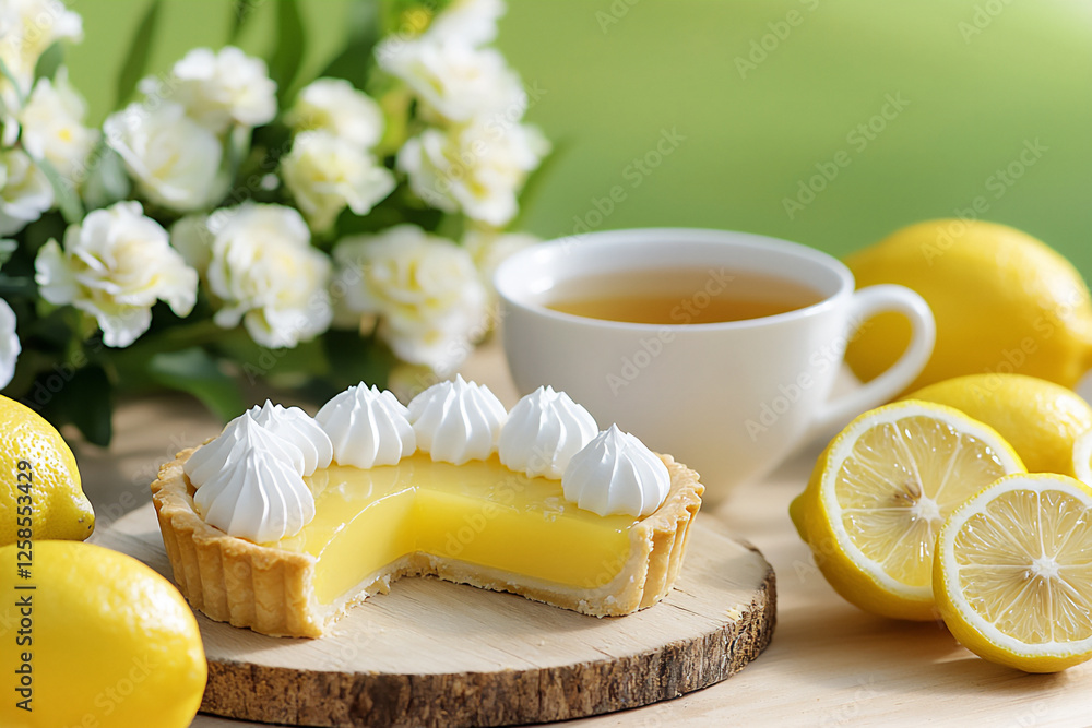 Wall mural  lemon tart rustic