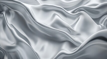Obraz premium Refined Silver Fabric Ripples Evoking Tranquility and Understated Elegance