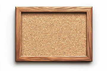 Cork board. Noticeboard with cork texture in square and rectangular wooden frame..