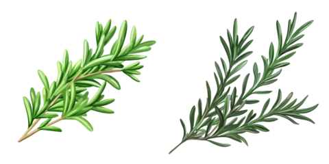 Fresh rosemary sprigs on transparency background, perfect for culinary use