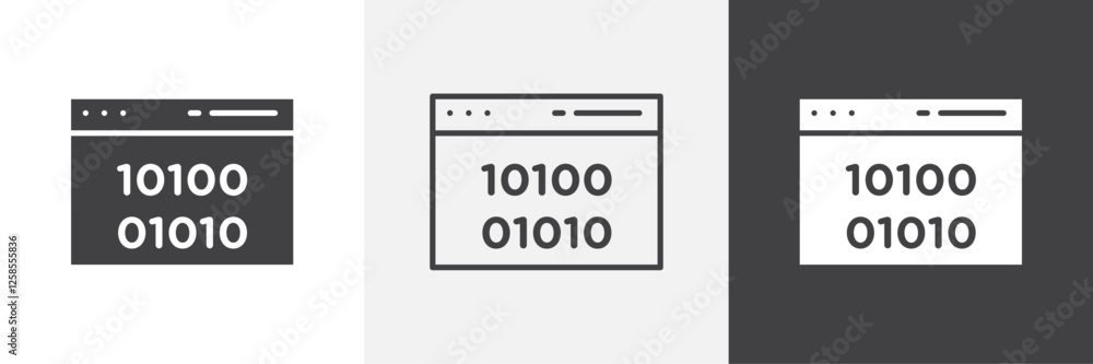 Wall mural binary code icons graphics pack vectors.