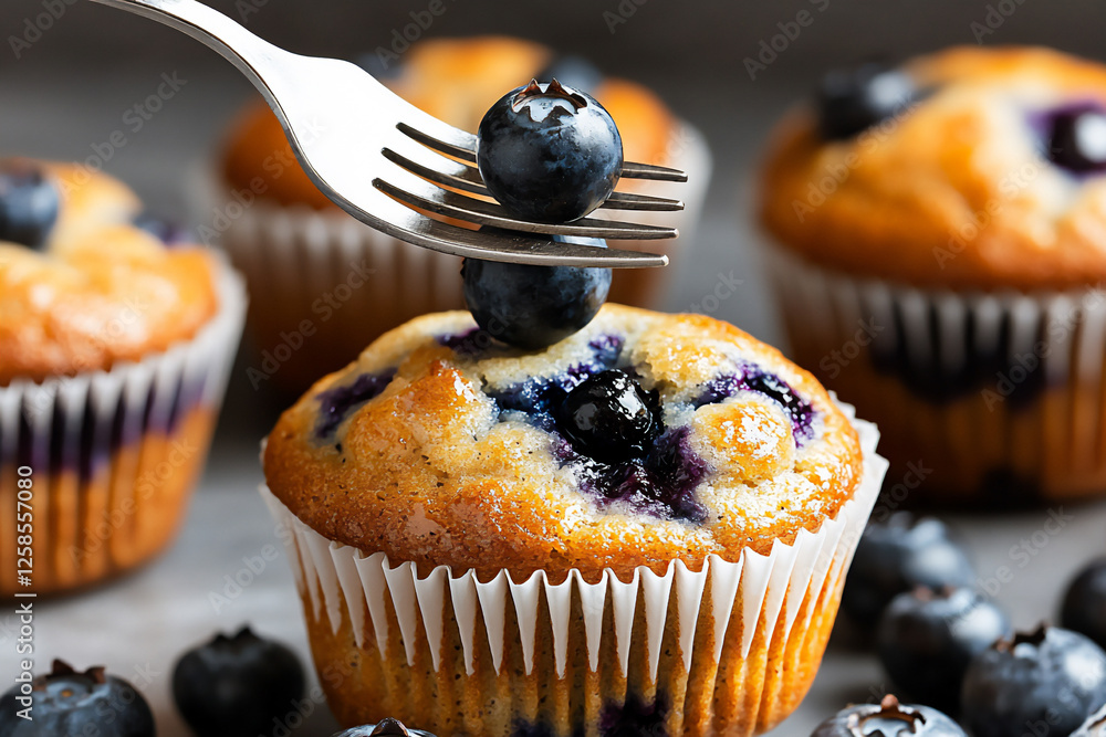 Sticker  lifting blueberry muffin