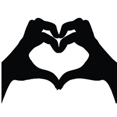 Fototapeta premium Love Symbol Hand Gesture Silhouette