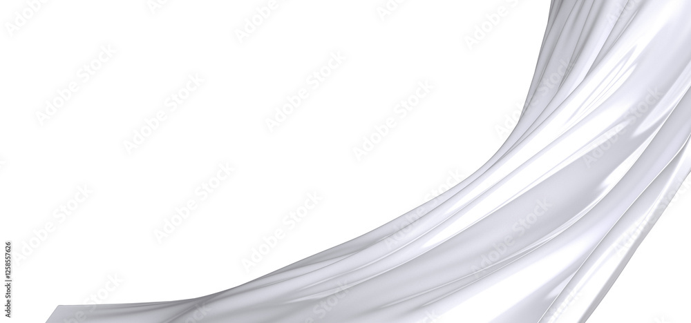 Fototapete A close-up shot of a white fabric with a smooth and soft texture,  creating a subtle wave pattern.