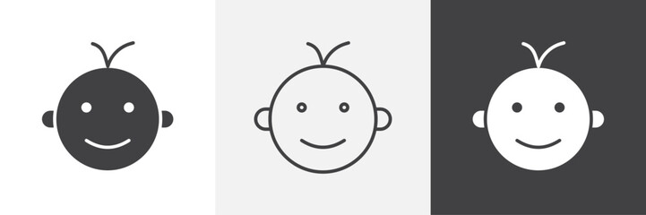 Child head icons graphics pack vectors.