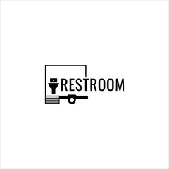 toilet truck vector. portable restroom truck service logo 