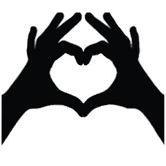 Silhouette of Hands Making a Love Symbol