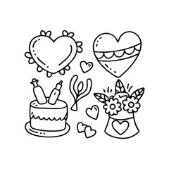 Big set of stickers for Valentine's day