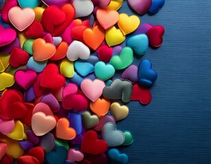 Colorful Hearts Background for Wedding and Romance Concepts with space to text