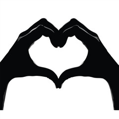 Couple's Love Gesture Hand Heart Silhouette