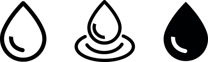 Pure Water Drop Symbol - Vector Icon Set