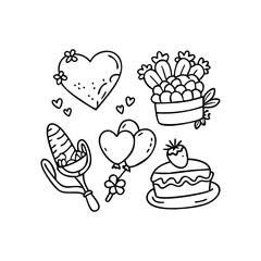 Big set of stickers for Valentine's day