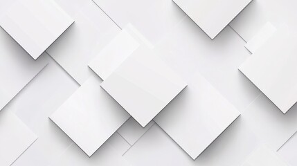 Serene Composition, Minimalist White Square Overlap Design Texture