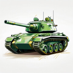 A illustration of a green tank