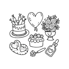 Big set of stickers for Valentine's day