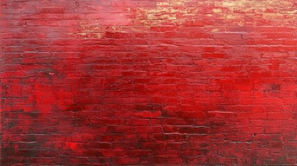 Fototapeta premium red painted brick wall, realistic and slightly worn texture, generative ai