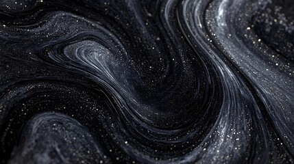 Abstract Black and White Glitter Swirl Texture Background
