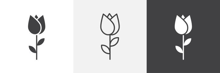 Flower tulip icons graphics pack vectors.
