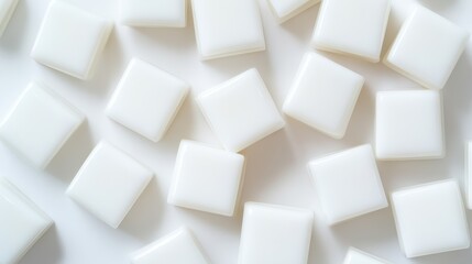 Serene minimalist composition, Array of clean white square mosaic tiles