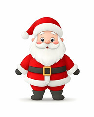 Santa Claus isolated in a white background for a seasonal card or christmas decoration