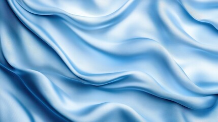 Obraz premium Serene Sky Blue Silk Fabric with Elegant Draping and Subtle Texture