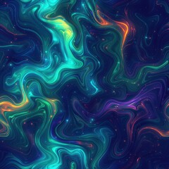 Obraz premium Floating Tendrils of Radiant Light Cosmic Realm Digital Artwork Ethereal Space Abstract Perspective Visual Harmony