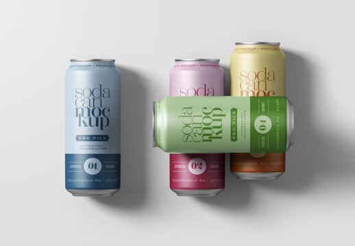 Slim Soda Can Mockup for Product Packaging and Brand Identity