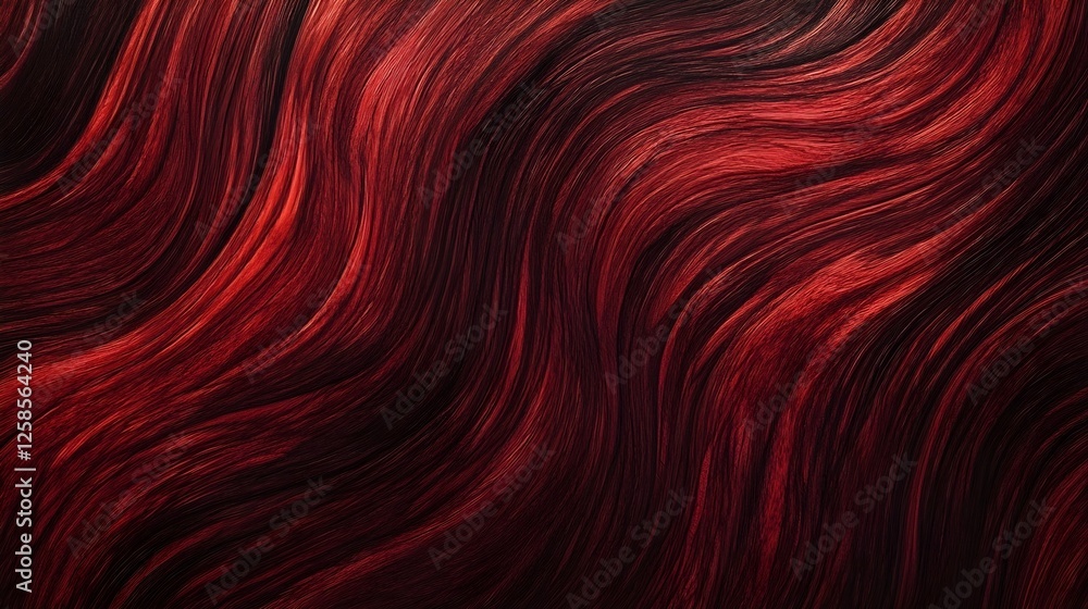 Poster vibrant deep red wavy texture background with flowing lines and curves - abstract design element
