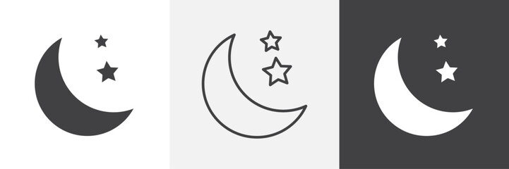 Moon stars icons graphics pack vectors.