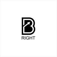 modern initial B logo. B arrow direction vector template