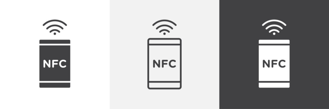 NFC communication icons graphics pack vectors.