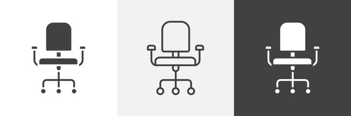 Office chair icons graphics pack vectors.