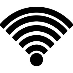 Wi-Fi symbol with signal waves silhouette vector illustration 