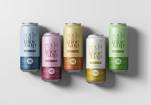 Slim Soda Can Mockup