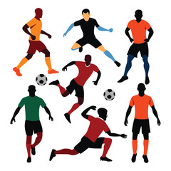 Vector football player man silhouettes-1