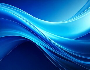 Gradient blue abstract background with a soft curve and smooth lighting