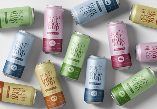 Slim Soda Can Mockup