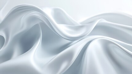 Fototapeta premium Silken Luminescence, Abstract Flowing White Satin Fabric Texture
